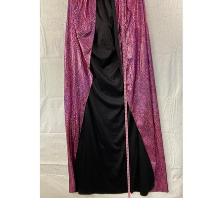 Hooded Cape Costume XL Pink Metallic Snakeskin Foil Full Length Cosplay