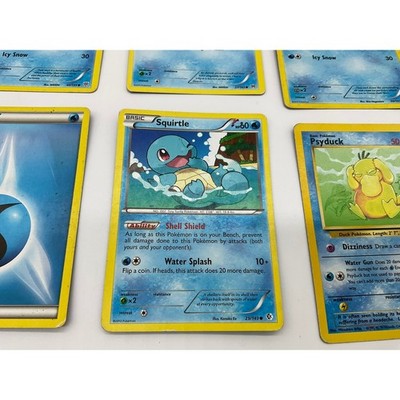 Pokemon Water Type Card Lot Squirtle Psyduck Goldeen Cubchoo Vanillish Energy