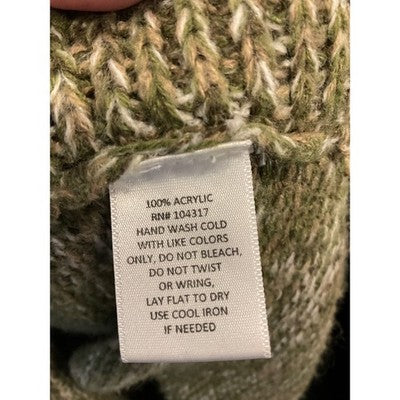 Derek Heart Women’s Sweater MED Green Cowl Neck Long Sleeve Acrylic Knit