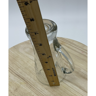 Vintage Clear Glass Coca Cola Mug 5.5" Embossed Thick Handle Tall Drinking