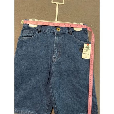 Ecko Unltd Kids Jean Shorts & Tee Size 10 Blue Denim Casual Summer Boys NWT
