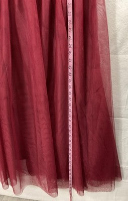 BERYLOVE Dress Womens 3XL Red Sequin Tulle Scoop Neck Maxi Formal Gown Wedding