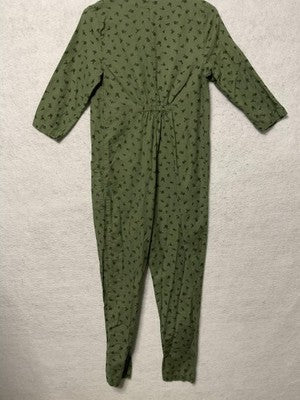 The Nines By HATCH Jumpsuit Womens XS Green Floral 3/4 Sleeve Maternity Casual