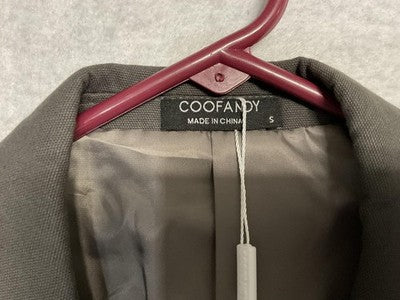 COOFANDY Blazer Men Small Brown Cotton Blend Single Button Lined Jacket New