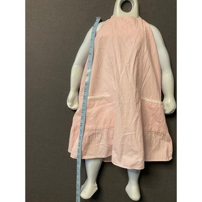 Vintage 60's Pink Gingham Girls Halter Dress Size 5 - Made in USA Cotton