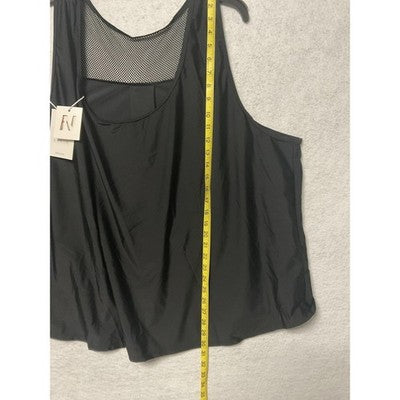 Nieyook Shirt Womens 28W Black Mesh Back Athletic Workout Tank Plus Size