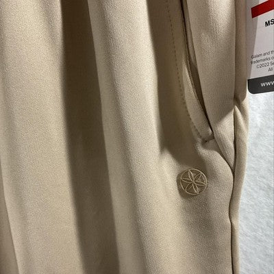 Gaiam Zen Flex Jogger Pants Womens Small Beige Elastic Waist Soft Yoga Pockets