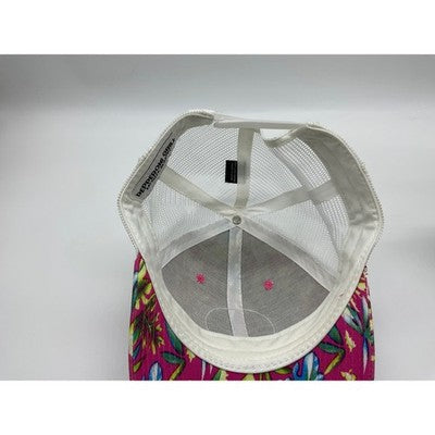 Pepperoni Grill Trucker Hat Unisex OSFM Pink Floral Tropical Mesh Snapback Cap