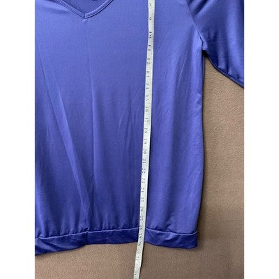Royal Blue Cold Shoulder Top Size 1XL Stylish Gold Buckle Straps Casual