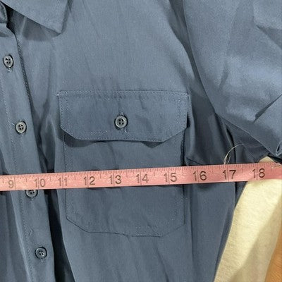 Lucky Brand Dress Womens Large Blue Shirt Midi Button Front Belted Tiered