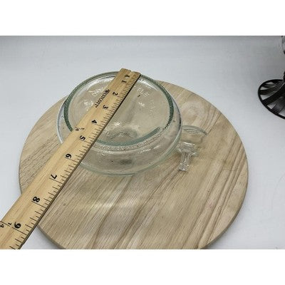 Clear Glass Liquor Bottle Decanter Squat Round with Stopper 750 ML Made in Italy