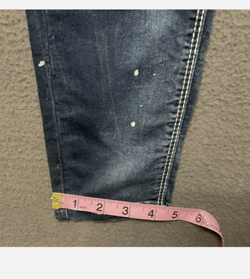 Revolution & Revolt Jeans Womens 3/4 Skinny Distressed Paint Splatter Juniors
