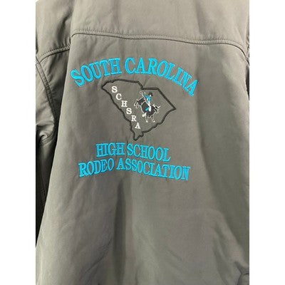 Carroll Original Wear Jacket Mens Small Grey SCHSRA Rodeo Embroidered Zip Up