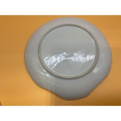 Vintage Rose Snack Plate Gold Trim Scalloped Edge 7.5"