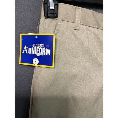 A+ School Uniform Pants Boys 4 Double Knee Adjustable Waist Durable New