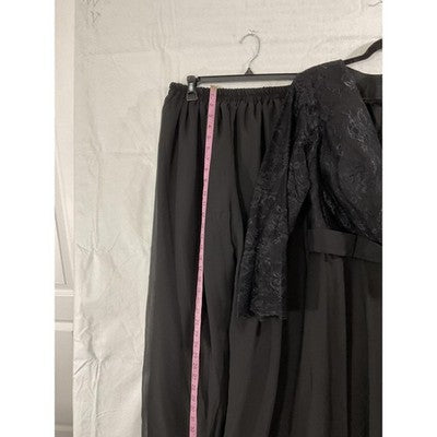 NEW VOGUE Dress Pants Set Womens XL Gray Lace Chiffon Long Sleeve Formal Wedding