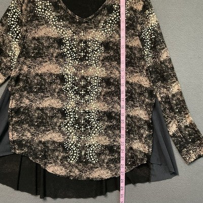 Voice of California Shirt Womens 1XL Embellished Layered Long Sleeve Top