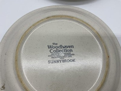 Vintage Woodhaven Collection Sunnybrook Bread Plates Set Of 5 Floral Stoneware