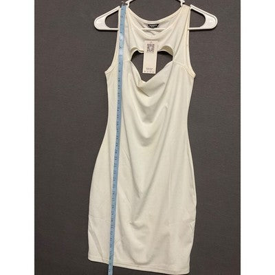 Zeagoo White Stretch Cutout Bodycon Dress Sleeveless Women's Size S NWT