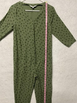 The Nines By HATCH Jumpsuit Womens XS Green Floral 3/4 Sleeve Maternity Casual