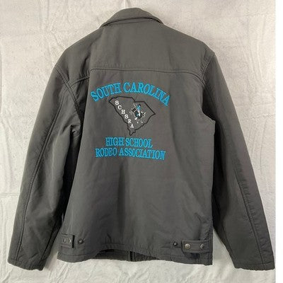Carroll Original Wear Jacket Mens Small Grey SCHSRA Rodeo Embroidered Zip Up