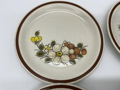 Vintage Woodhaven Collection Sunnybrook Bread Plates Set Of 5 Floral Stoneware