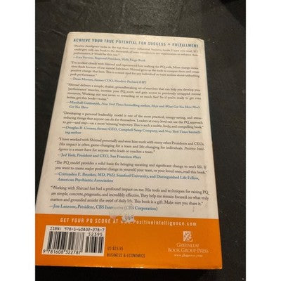 Positive Intelligence Shirzad Chamine Hardcover Business Coaching Book 2012
