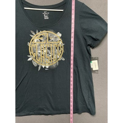 Nike Tee NWT LaLiga El Clasico Graphic Tee Black Gold Cotton Womens XL