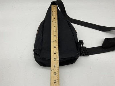 Black Nylon Sling Crossbody Bag Fanny Pack Travel Waist Rose Gold Zip