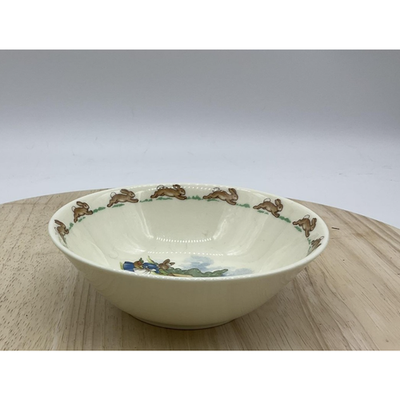 Royal Doulton VTG Bunnykins Cereal Bowl Camping Scene Nursery Ware Made England