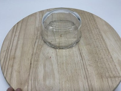 VTG Clear Glass Scalloped Edge Serving Bowl Round Small Dessert Dip Dish Kitchen