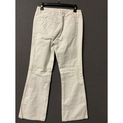 Tommy Hilfiger White Flare Jeans Low Rise Women's Size 4 Distressed VTG