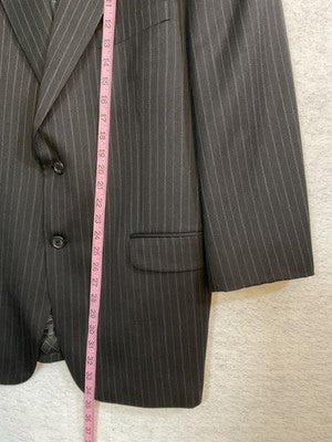 Vintage Phat Farm Suit Men 44 Gray Wool Pinstripe 3 Piece Pant 37x29 Vest Mexico