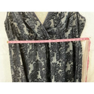 RWJ Midi Dress Womens 3XL Navy Blue Textured Floral Smocked Back Cocktail Dress