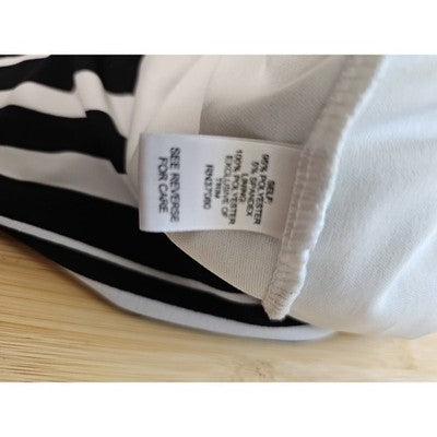Retro Zebra Stripe Dress by Cato Size L Black White Comfy Stretch
