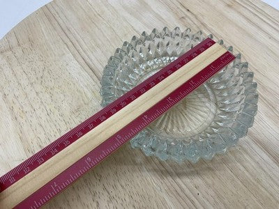 Clear Pressed Glass Round Candy Nut Dish Bowl Sawtooth Edge Starburst Serving