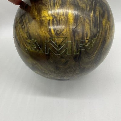 Vintage AMF Radar Bowling Ball Adult 14lb Gold Black Marble Pre-Drilled USA Made