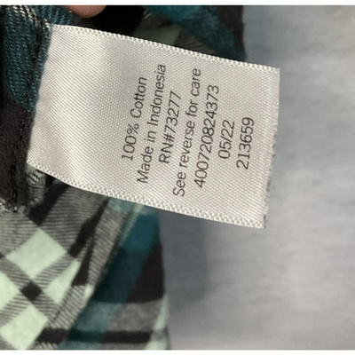 Sonoma Goods For Life Shirt Mens 3XLT Teal Plaid Flannel Button Down Long Sleeve