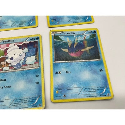 Pokemon Water Card Lot 6pc Blue Octillery Seaking Vanillite Carvanha TCG Bundle