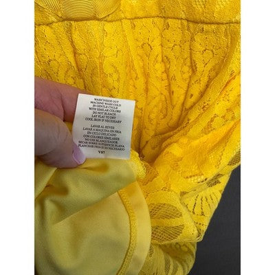 As U Wish Yellow Lace Dress XL JR SIZE Sleeveless Lined Flowy Romantic Bohemian