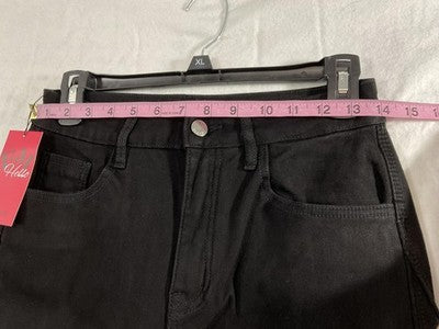 Hello Jeans Womens Small Black High Rise Straight Insulated Fleece Lined