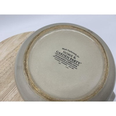 Home & Garden Party Stoneware Soup Tureen 8" Handles Lid Serving Bowl Crock Pot
