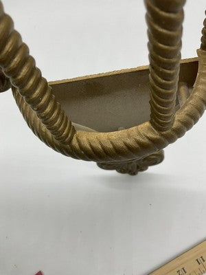 Gold Resin Wall Vase Large Scroll Woven Basket Planter Hanging Floral Decor MCM
