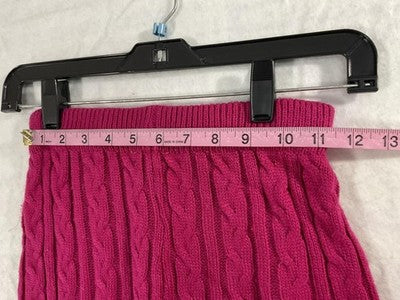 Love Sense Shorts Womens Small Pink Cable Knit Bermuda Elastic Waist Casual
