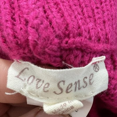 Love Sense Shorts Womens Small Pink Cable Knit Bermuda Elastic Waist Casual