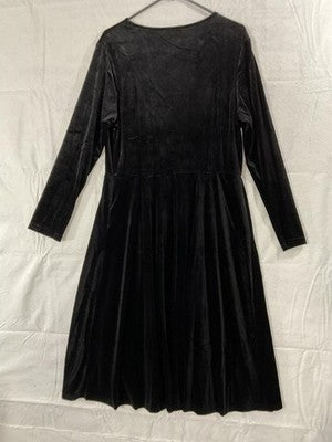 Berylove Dress Womens XXL Black Velvet Wrap Long Sleeve Midi Cocktail Party New