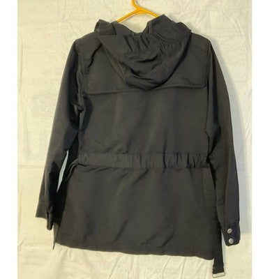 J.Crew Field Jacket Women Medium Black Utility Hooded Canvas Anorak Coat