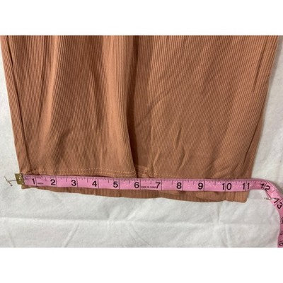 MANBEIYA Wide Leg Pants Womens XL Terracotta Brown Excellent Ribbed Drawstring
