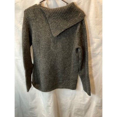 Cable Stitch Women's Med Charcoal Grey Long Sleeve Sweater Acrylic/Wool Blend
