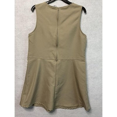 @Class Dress Girls Size 20 Tan Sleeveless Belted School Uniform Office Wear